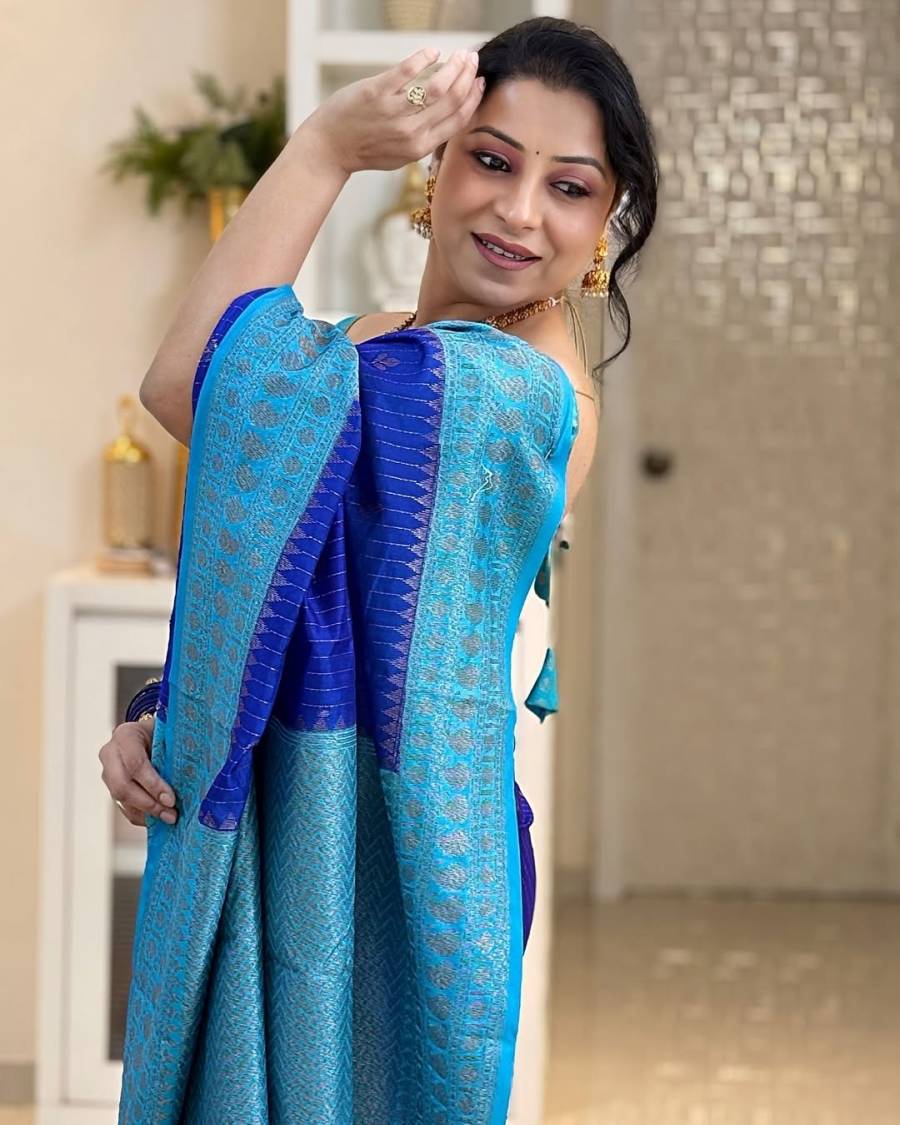 5TRENDING BANARASI LICHI SILK JACQUARD WORK SAREE WITH UNSTITCHED BLOUSE FESTIVE WEAR WHOLESALE PRICE ETHNIC GARMENT (10)