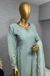 DESIGNER CHINON SILK EMBROIDERY THREAD AND SEQUENCE WORK TOP BOTTOM WITH DUPATTA FESTIVE WEAR WHOLESALE PRICE ETHNIC GARMENT (3)