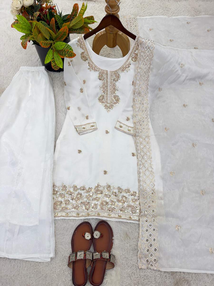 6FANCY GMY SILK EMBROIDERY BEADS WORK TOP PALAZZO WITH DUPATTA FESTIVE WEAR WHOLESALE PRICE ETHNIC GARMENT (40)