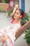 6FANCY LINEN COTTON FLOWERS DIGITAL PRINTED WORK SAREE WITH UNSTITCHED BLOUSE FESTIVE WEAR WHOLESALE PRICE ETHNIC GARMENT (12)