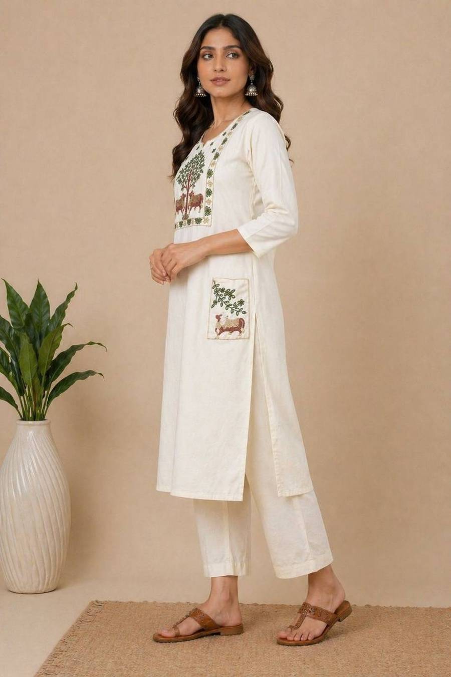 6MODERN COTTON EMBROIDERY WORK TOP PENT SET FESTIVE WEAR WHOLESALE PRICE ETHNIC GARMENT (25)