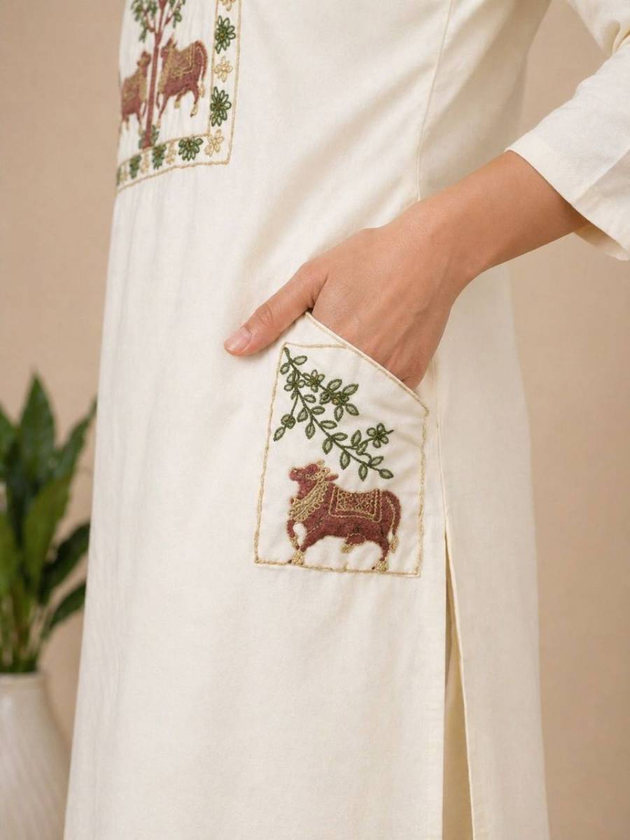 6MODERN COTTON EMBROIDERY WORK TOP PENT SET FESTIVE WEAR WHOLESALE PRICE ETHNIC GARMENT (26)