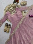 6MODERN FENDY SILK EMBROIDERY SEQUENCE WORK GOWN BOTTOM WITH DUPATTA FESTIVE WEAR WHOLESALE PRICE ETHNIC GARMENT (7)