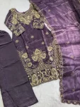 6MODERN GMY SILK EMBROIDERY SEQUENCE WORK TOP BOTTOM WITH DUPATTA FESTIVE WEAR WHOLESALE PRICE ETHNIC GARMENT (53)