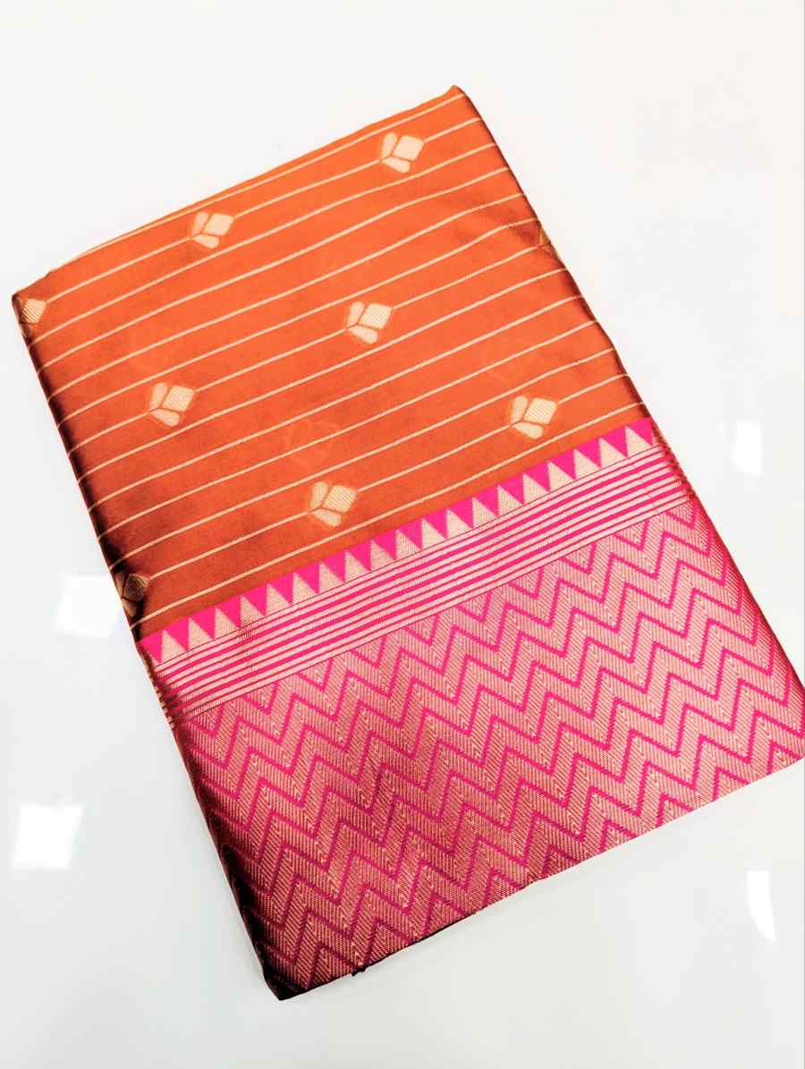 6TRENDING BANARASI LICHI SILK JACQUARD WORK SAREE WITH UNSTITCHED BLOUSE FESTIVE WEAR WHOLESALE PRICE ETHNIC GARMENT (24)