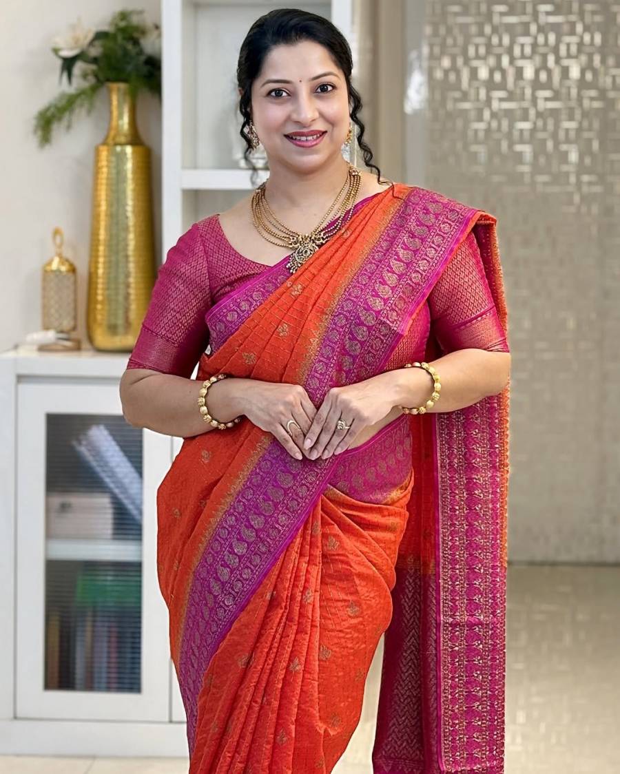 6TRENDING BANARASI LICHI SILK JACQUARD WORK SAREE WITH UNSTITCHED BLOUSE FESTIVE WEAR WHOLESALE PRICE ETHNIC GARMENT (26)