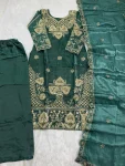 7MODERN GMY SILK EMBROIDERY SEQUENCE WORK TOP BOTTOM WITH DUPATTA FESTIVE WEAR WHOLESALE PRICE ETHNIC GARMENT (60)