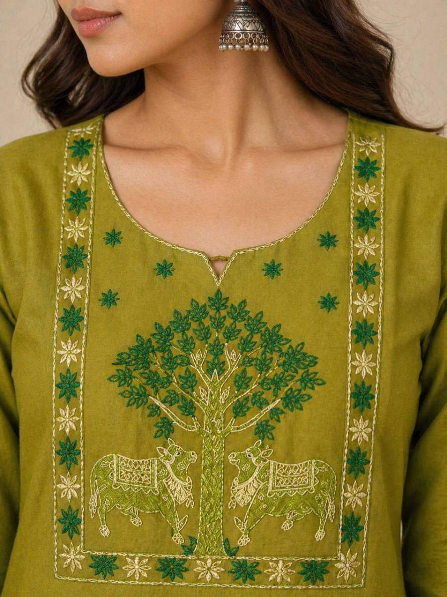 8MODERN COTTON EMBROIDERY WORK TOP PENT SET FESTIVE WEAR WHOLESALE PRICE ETHNIC GARMENT (37)