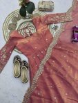 8MODERN FENDY SILK EMBROIDERY SEQUENCE WORK GOWN BOTTOM WITH DUPATTA FESTIVE WEAR WHOLESALE PRICE ETHNIC GARMENT (16)