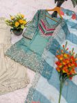 8MODERN SATIN SILK SEQUENCE CODING EMBROIDERY WORK TOP PALAZZO WITH DUPATTA WEDDING WEAR WHOLESALE PRICE ETHNIC GARMENT (18)