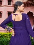 9DESIGNER FAUX GEORGETTE EMBROIDERY WORK GOWN FESTIVE WEAR WHOLESALE PRICE ETHNIC GARMENT (5)