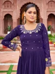 9DESIGNER FAUX GEORGETTE EMBROIDERY WORK GOWN FESTIVE WEAR WHOLESALE PRICE ETHNIC GARMENT (5)