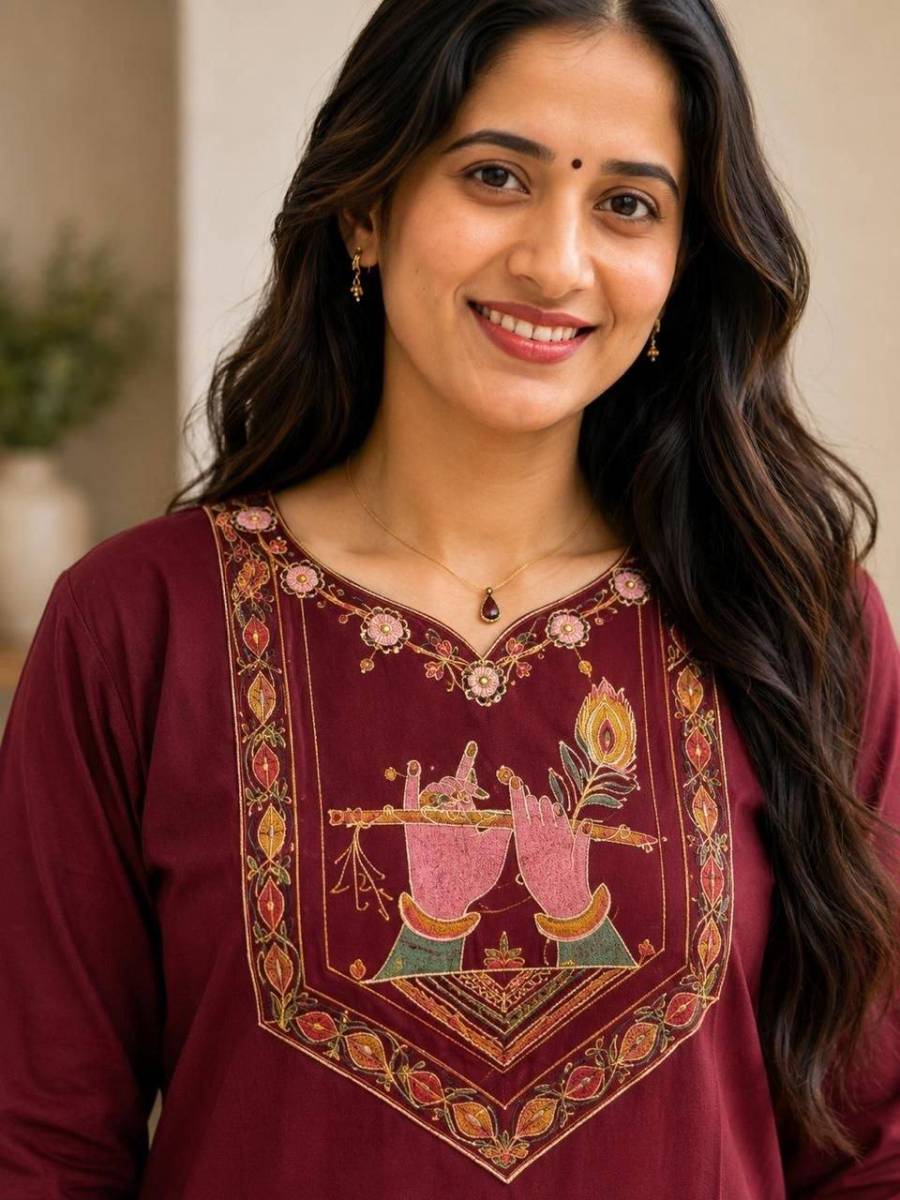 9MODERN COTTON EMBROIDERY WORK TOP PENT SET FESTIVE WEAR WHOLESALE PRICE ETHNIC GARMENT (15)