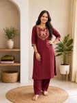 9MODERN COTTON EMBROIDERY WORK TOP PENT SET FESTIVE WEAR WHOLESALE PRICE ETHNIC GARMENT (18)