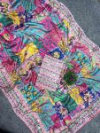 CHINON DIGITAL PRINT WITH MIRROR HANDWORK SAREE WITH UNSTITCHED BLOUSE PARTY WEAR WHOLESALE PRICE ETHNIC GARMENT (1)