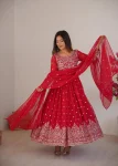 CLASSIC GEORGETTE EMBROIDERY WITH SEQUENCE & THREAD WORK GOWN BOTTOM WITH DUPATTA FESTIVE WEAR WHOLESALE PRICE ETHNIC GARMENT (3)