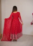 CLASSIC GEORGETTE EMBROIDERY WITH SEQUENCE & THREAD WORK GOWN BOTTOM WITH DUPATTA FESTIVE WEAR WHOLESALE PRICE ETHNIC GARMENT (3)