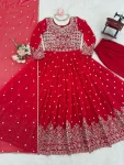 CLASSIC GEORGETTE EMBROIDERY WITH SEQUENCE & THREAD WORK GOWN BOTTOM WITH DUPATTA FESTIVE WEAR WHOLESALE PRICE ETHNIC GARMENT (3)