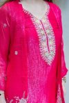 DESIGNER CHINON EMBROIDERY BEADS WORK KURTI KOTI WITH BOTTOM SET PARTY WEAR WHOLESALE PRICE ETHNIC GARMENT (7)