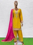 DESIGNER CHINON EMBROIDERY CODING WITH SEQUENCE WORK TOP PATIYALA WITH DUPATTA FESTIVE WEAR WHOLESALE PRICE ETHNIC GARMENT (5)