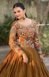 DESIGNER CHINON EMBROIDERY THREAD & SEQUENCE WORK LEHENGA CHOLI WEDDING WEAR WHOLESALE PRICE ETHNIC GARMENT (8)