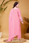 DESIGNER CHINON SILK EMBROIDERY THREAD AND SEQUENCE WORK TOP BOTTOM WITH DUPATTA FESTIVE WEAR WHOLESALE PRICE ETHNIC GARMENT (11)