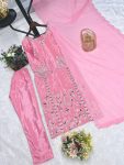 DESIGNER CHINON SILK EMBROIDERY THREAD AND SEQUENCE WORK TOP BOTTOM WITH DUPATTA FESTIVE WEAR WHOLESALE PRICE ETHNIC GARMENT (11)