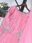 DESIGNER CHINON SILK EMBROIDERY THREAD AND SEQUENCE WORK TOP BOTTOM WITH DUPATTA FESTIVE WEAR WHOLESALE PRICE ETHNIC GARMENT (11)