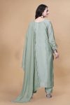 DESIGNER CHINON SILK EMBROIDERY THREAD AND SEQUENCE WORK TOP BOTTOM WITH DUPATTA FESTIVE WEAR WHOLESALE PRICE ETHNIC GARMENT (3)