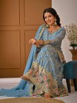 DESIGNER CHINON SILK SEQUENCE EMBROIDERY WORK TOP PALAZZO WITH DUPATTA FESTIVE WEAR WHOLESALE PRICE ETHNIC GARMENT (3)