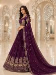 DESIGNER CHINON SILK THREAD EMBROIDERY WORK LEHENGA CHOLI WITH DUPATTA WEDDING WEAR WHOLESALE PRICE ETHNIC GARMENT (2)