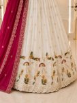 DESIGNER CHINON SILK THREAD EMBROIDERY WORK LEHENGA CHOLI WITH DUPATTA WEDDING WEAR WHOLESALE PRICE ETHNIC GARMENT (9)