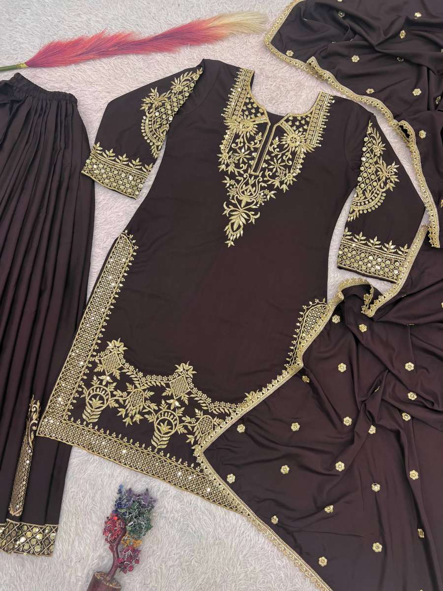 DESIGNER CREPE SILK EMBROIDERY SEQUENCE WORK TOP PALAZZO WITH DUPATTA FESTIVE WEAR WHOLESALE PRICE ETHNIC GARMENT (1)