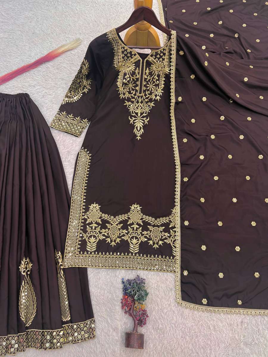 DESIGNER CREPE SILK EMBROIDERY SEQUENCE WORK TOP PALAZZO WITH DUPATTA FESTIVE WEAR WHOLESALE PRICE ETHNIC GARMENT (11)