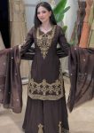 DESIGNER CREPE SILK EMBROIDERY SEQUENCE WORK TOP PALAZZO WITH DUPATTA FESTIVE WEAR WHOLESALE PRICE ETHNIC GARMENT (2)