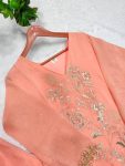 DESIGNER CRUNCHY SILK EMBROIDERY BEADS AND MATKA LACE WORK CO-ORD SET FESTIVE WEAR WHOLESALE PRICE ETHNIC GARMENT (4)