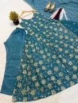 DESIGNER CRUSH SILK BEADS HAND WORK AND EMBROIDERY WORK GOWN BOTTOM WITH DUPATTA FESTIVE WEAR WHOLESALE PRICE ETHNIC GARMENT (2)