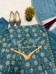 DESIGNER CRUSH SILK BEADS HAND WORK AND EMBROIDERY WORK GOWN BOTTOM WITH DUPATTA FESTIVE WEAR WHOLESALE PRICE ETHNIC GARMENT (2)