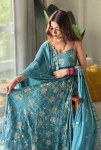 DESIGNER CRUSH SILK BEADS HAND WORK AND EMBROIDERY WORK GOWN BOTTOM WITH DUPATTA FESTIVE WEAR WHOLESALE PRICE ETHNIC GARMENT (2)