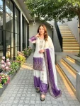 DESIGNER DUAL TONE STAR GEORGETTE EMBROIDERY SEQUENCE WORK TOP PALAZZO WITH DUPATTA FESTIVE WEAR WHOLESALE PRICE ETHNIC GARMENT (5)