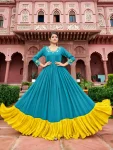 DESIGNER FAUX GEORGETTE EMBROIDERY WORK GOWN RAMA
