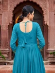 DESIGNER FAUX GEORGETTE EMBROIDERY WORK GOWN FESTIVE WEAR WHOLESALE PRICE ETHNIC GARMENT (1)