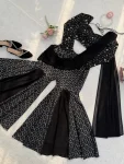DESIGNER FAUX GEORGETTE THREAD WITH SEQUENCE WORK CHOLI SHARARA WITH DUPATTA PARTY WEAR WHOLESALE PRICE ETHNIC GARMENT (3)