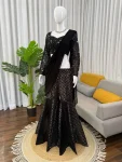 DESIGNER FAUX GEORGETTE THREAD WITH SEQUENCE WORK CHOLI SHARARA WITH DUPATTA PARTY WEAR WHOLESALE PRICE ETHNIC GARMENT (3)