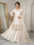 DESIGNER FENDY BEADS WITH SEQUENCE EMBROIDERY & CUT WORK TOP PALAZZO WITH DUPATTA FESTIVE WEAR WHOLESALE PRICE ETHNIC GARMENT (2)
