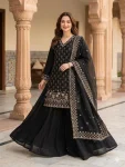 DESIGNER FENDY BEADS WITH SEQUENCE EMBROIDERY & CUT WORK TOP PALAZZO WITH DUPATTA FESTIVE WEAR WHOLESALE PRICE ETHNIC GARMENT (3)