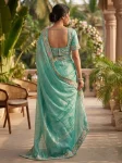 DESIGNER FENDY CHIFFON BEADS EMBROIDERY WORK LACE BORDER WORK SAREE WITH UNSTITCHED BLOUSE WEDDING WEAR WHOLESALE PRICE ETHNIC GARMENT (10)