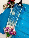 DESIGNER FENDY SATIN SILK EMBROIDERY 5 MM SEQUENCE WORK TOP PALAZZO WITH DUPATTA FESTIVE WEAR WHOLESALE PRICE ETHNIC GARMENT (2)