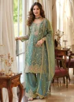 DESIGNER FENDY SILK CODING SEQUENCE & THREAD WORK TOP BOTTOM WITH DUPATTA FESTIVE WEAR WHOLESALE PRICE ETHNIC GARMENT (3)