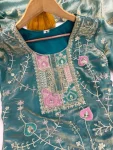 DESIGNER FENDY SILK CODING SEQUENCE & THREAD WORK TOP BOTTOM WITH DUPATTA FESTIVE WEAR WHOLESALE PRICE ETHNIC GARMENT (3)